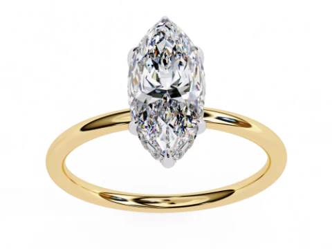 Modelo de joia 3D para impress&atilde;o de Solitaire Lady Ring com diamante Modelo 3D