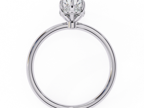 Printable 3D jewelry model of Solitaire Lady Ring with Diamond 3D 모델