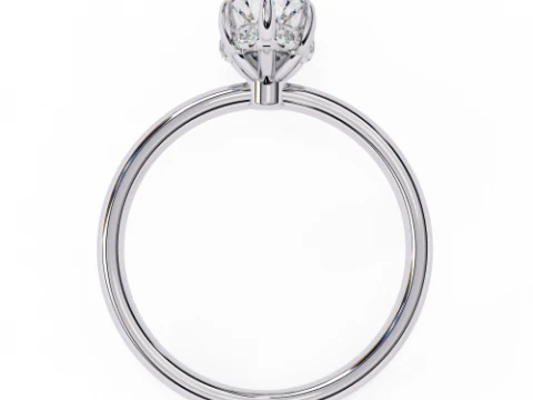 Printable 3D jewelry model of Solitaire Lady Ring with Diamond 3D Model