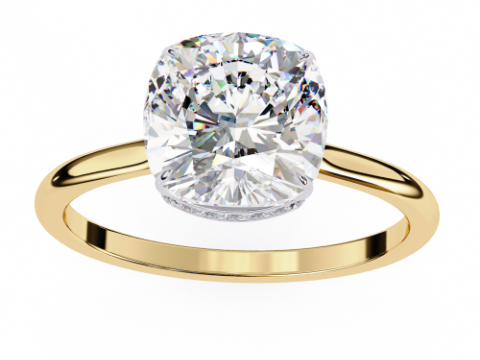Printable 3D jewelry model of Solitaire Lady Ring with Diamond Modèle 3D