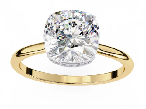 Modelo de joia 3D para impress&atilde;o de Solitaire Lady Ring com diamante Modelo 3D