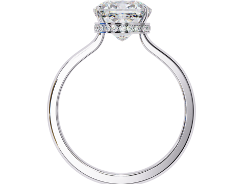 Printable 3D jewelry model of Solitaire Lady Ring with Diamond 3D मॉडल