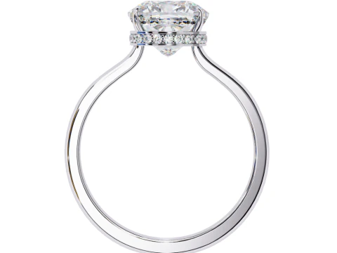 Printable 3D jewelry model of Solitaire Lady Ring with Diamond 3D Model