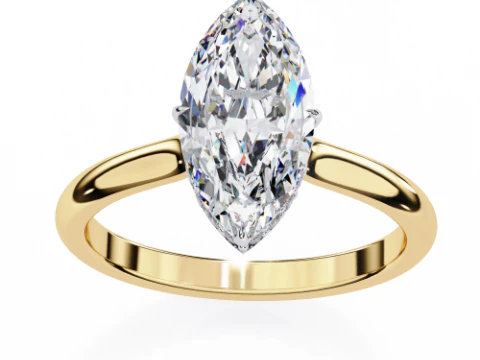 Pırlantalı Tek Taş Bayan Y&uuml;z&uuml;k yazdırılabilir 3D takı modeli 3D Model