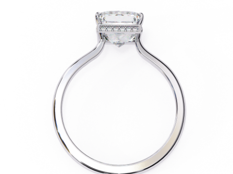 Printable 3D jewelry model of Solitaire Lady Ring with Diamond Modèle 3D
