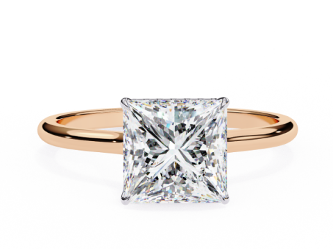 Printable 3D jewelry model of Solitaire Lady Ring with Diamond Modèle 3D