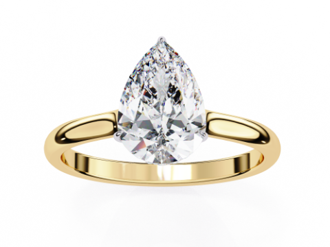 Printable 3D jewelry model of Solitaire Lady Ring with Diamond Model 3D