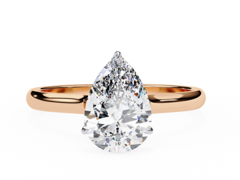 Printable 3D jewelry model of Solitaire Lady Ring with Diamond Modelo 3D