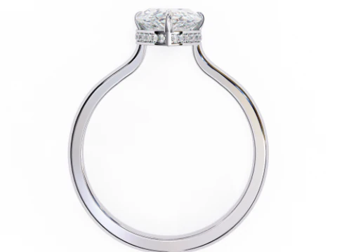 Printable 3D jewelry model of Solitaire Lady Ring with Diamond 3D Model