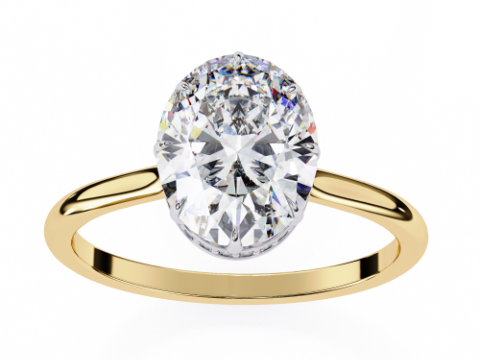 Printable 3D jewelry model of Solitaire Lady Ring with Diamond 3D Model