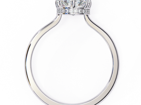 Printable 3D jewelry model of Solitaire Lady Ring with Diamond 3D Modell