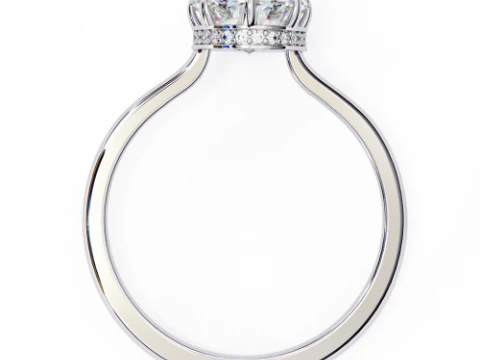 Printable 3D jewelry model of Solitaire Lady Ring with Diamond 3D Model