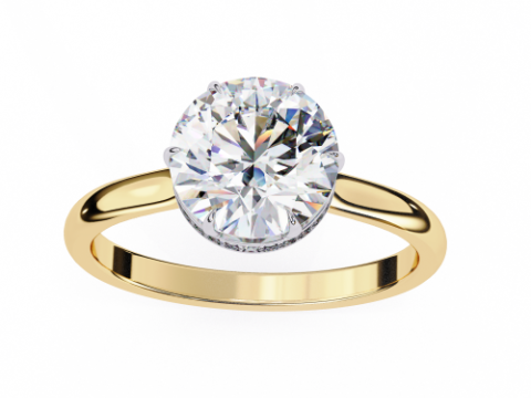 Printable 3D jewelry model of Solitaire Lady Ring with Diamond Modèle 3D