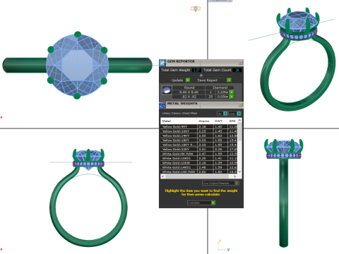Printable 3D jewelry model of Solitaire Lady Ring with Diamond 3D Модель