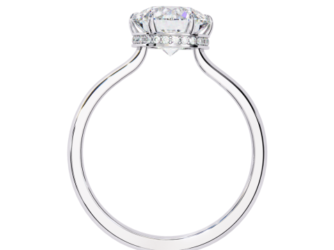 Printable 3D jewelry model of Solitaire Lady Ring with Diamond 3D Модель