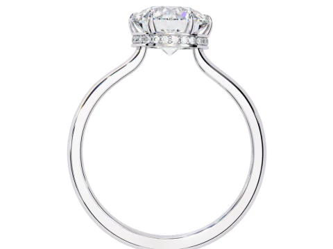 Printable 3D jewelry model of Solitaire Lady Ring with Diamond 3D Model