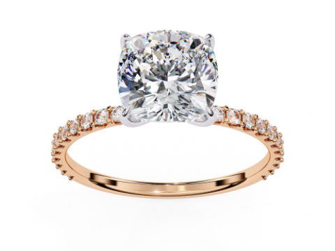 Printable 3D jewelry model of Solitaire Lady Ring with Diamond Modello 3D