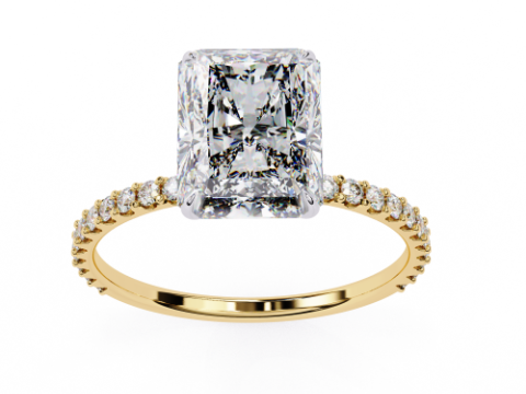Printable 3D jewelry model of Solitaire Lady Ring with Diamond 3D मॉडल