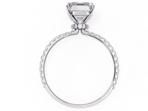 Printable 3D jewelry model of Solitaire Lady Ring with Diamond 3D Model