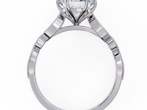 Printable 3D jewelry model of Solitaire Lady Ring with Diamond Model 3D