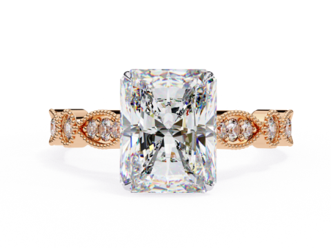 Printable 3D jewelry model of Solitaire Lady Ring with Diamond 3D Модель