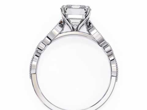 Printable 3D jewelry model of Solitaire Lady Ring with Diamond 3D Модель