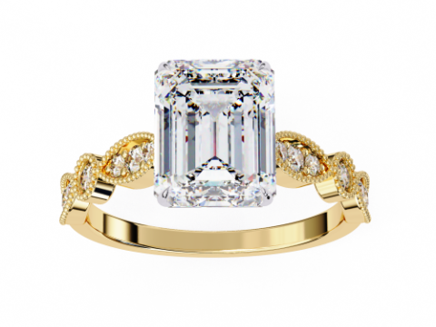 Printable 3D jewelry model of Solitaire Lady Ring with Diamond 3D 모델