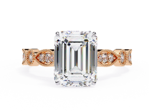 Printable 3D jewelry model of Solitaire Lady Ring with Diamond Modelo 3D
