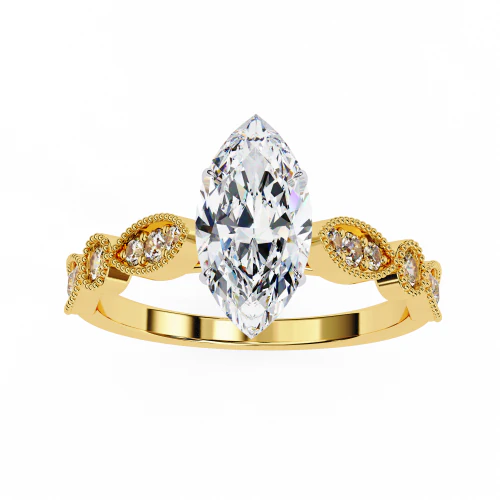 Printable 3D jewelry model of Solitaire Lady Ring with Diamond 3D Model .c4d .max .obj .3ds .fbx .stl .blend 
