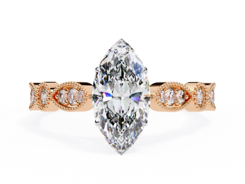 Printable 3D jewelry model of Solitaire Lady Ring with Diamond Model 3D
