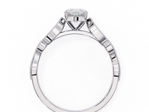 Printable 3D jewelry model of Solitaire Lady Ring with Diamond Model 3D