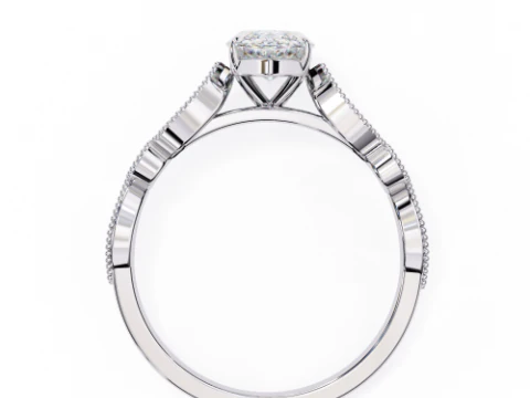 Printable 3D jewelry model of Solitaire Lady Ring with Diamond 3D Model