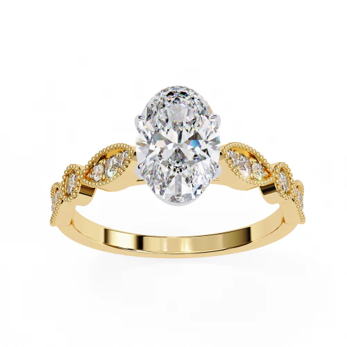 Printable 3D jewelry model of Solitaire Lady Ring with Diamond 3D Model .c4d .max .obj .3ds .fbx .stl .blend
