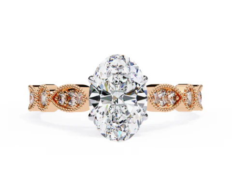 Printable 3D jewelry model of Solitaire Lady Ring with Diamond 3D Model