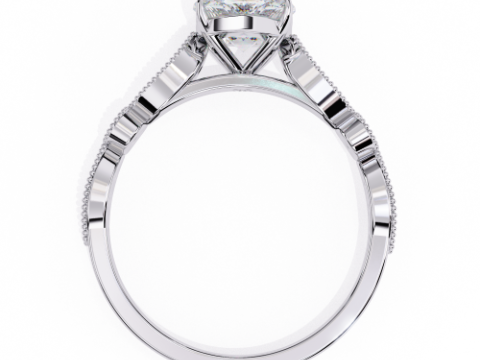 Printable 3D jewelry model of Solitaire Lady Ring with Diamond Modelo 3D