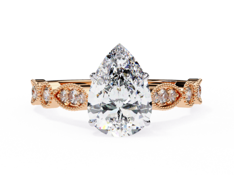 Printable 3D jewelry model of Solitaire Lady Ring with Diamond Model 3D