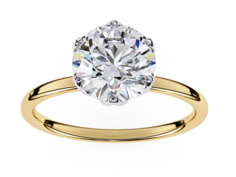 Printable 3D jewelry model of Solitaire Lady Ring with Diamond Model 3D