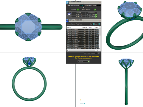Printable 3D jewelry model of Solitaire Lady Ring with Diamond 3D Model