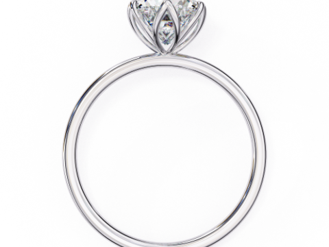 Printable 3D jewelry model of Solitaire Lady Ring with Diamond 3D Model
