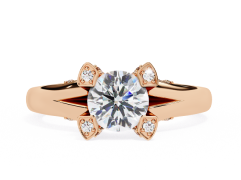 Printable 3D jewelry model of Solitaire Lady Ring with Diamond Modelo 3D