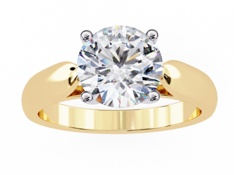 Printable 3D jewelry model of Solitaire Lady Ring with Diamond 3D मॉडल