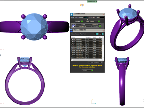 Printable 3D jewelry model of Solitaire Lady Ring with Diamond Modelo 3D
