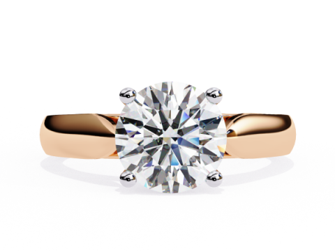 Printable 3D jewelry model of Solitaire Lady Ring with Diamond Modelo 3D