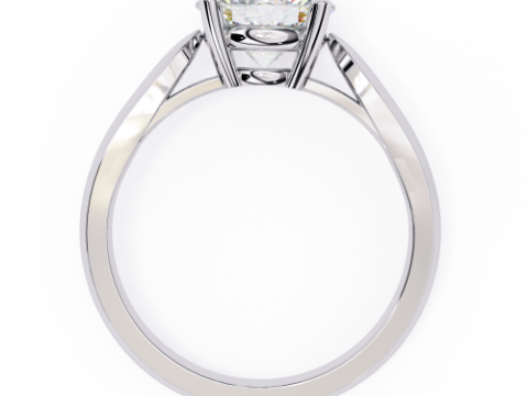 Printable 3D jewelry model of Solitaire Lady Ring with Diamond Modelo 3D