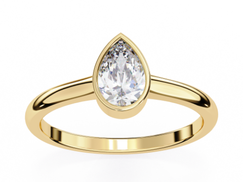 Printable 3D jewelry model of Solitaire Lady Ring with Diamond Modelo 3D