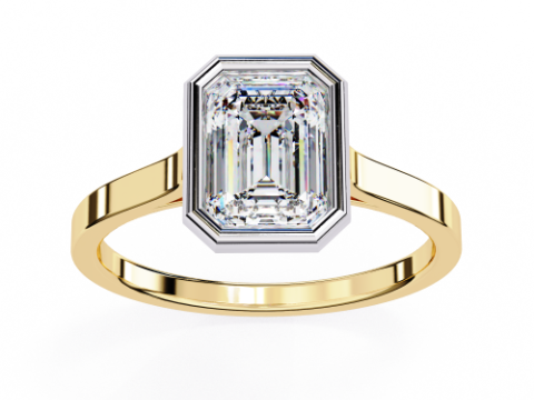 Printable 3D jewelry model of Solitaire Lady Ring with Diamond Modèle 3D