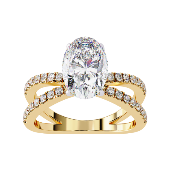 Printable 3D jewelry model of Solitaire Lady Ring with Diamond 3D Модель .c4d .max .obj .3ds .fbx .stl .blend 