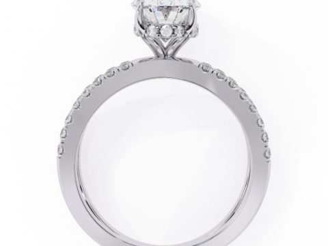 Printable 3D jewelry model of Solitaire Lady Ring with Diamond 3D Модель