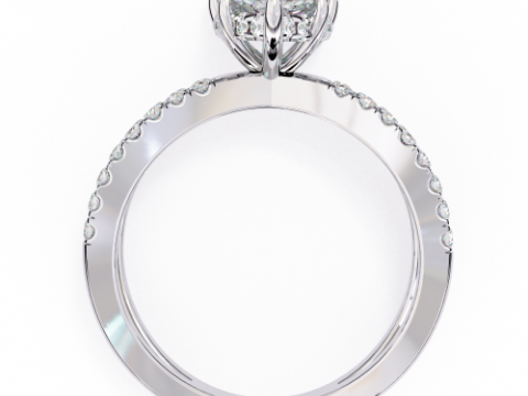 Printable 3D jewelry model of Solitaire Lady Ring with Diamond 3D Модель