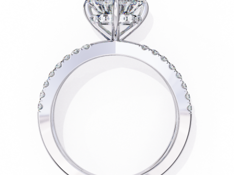 Printable 3D jewelry model of Solitaire Lady Ring with Diamond Model 3D